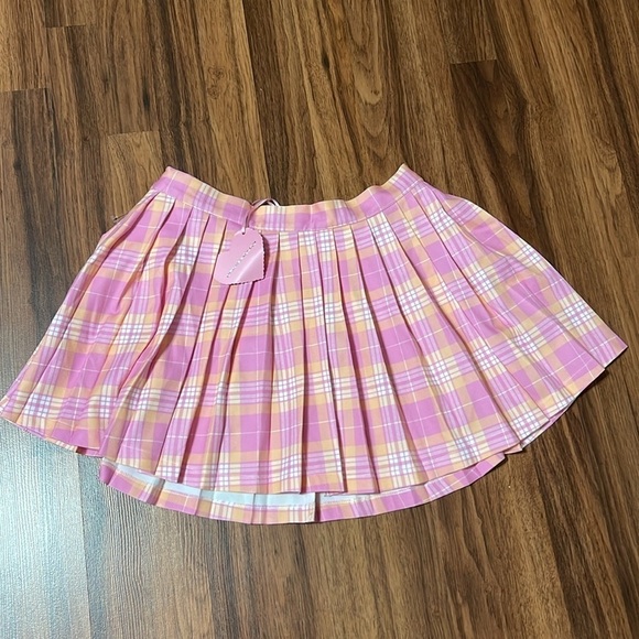NWT Dolls kill Sugar Thrillz plaid pleated argyle mini skirt M - Picture 2 of 6